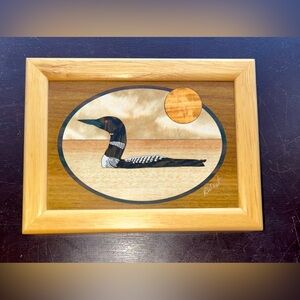 Marqart wood box, “The Loon” signed. One of a kind.  6”x8”x2”